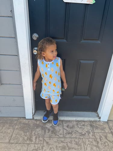 Customer photo review of LPK Tank & Shorts Set - Lightning Bolt
