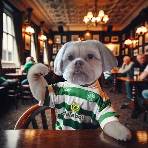 Customer photo review of Personalised Football Dog Art