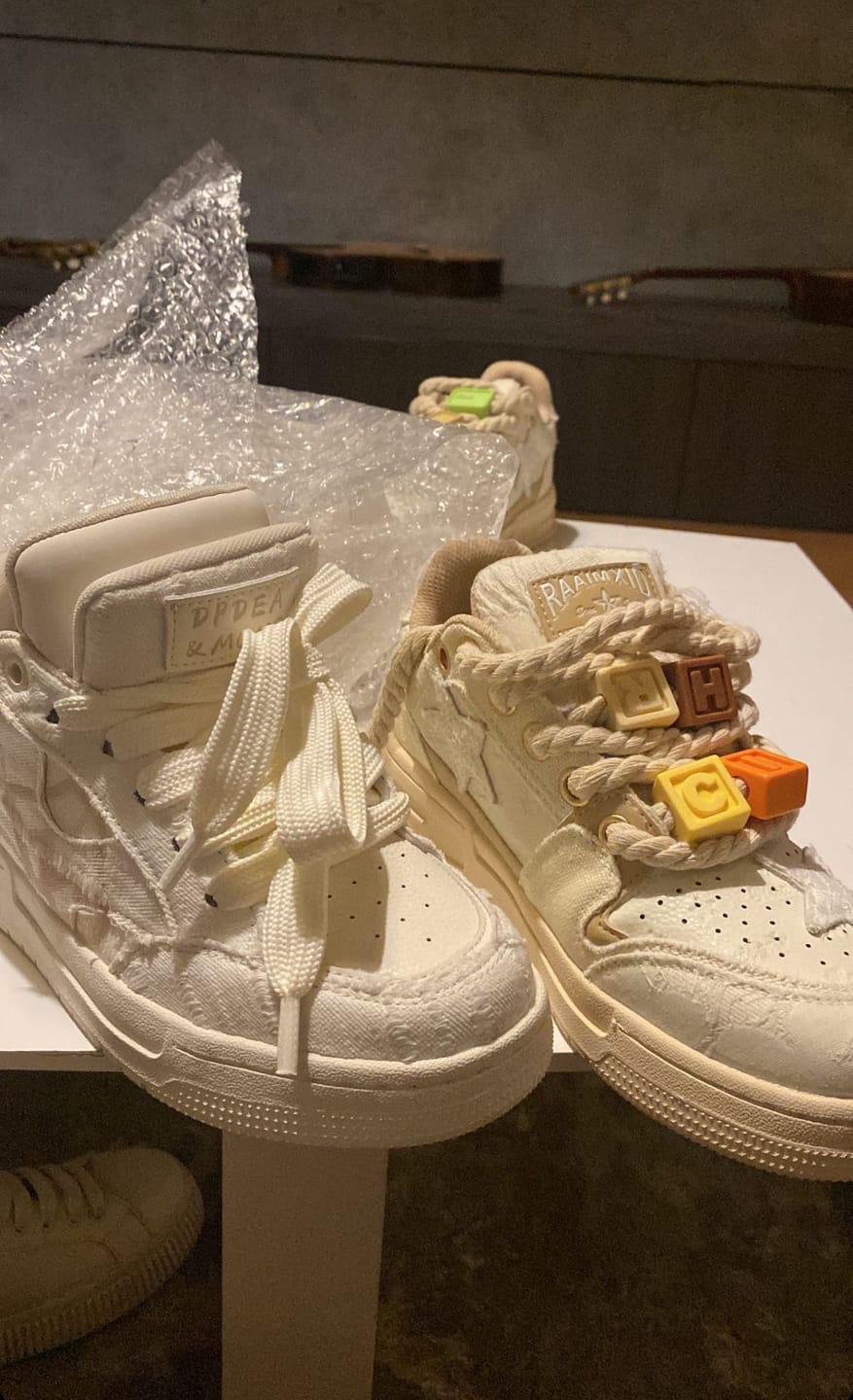 Customer photo review of Double Tongue Sneakers