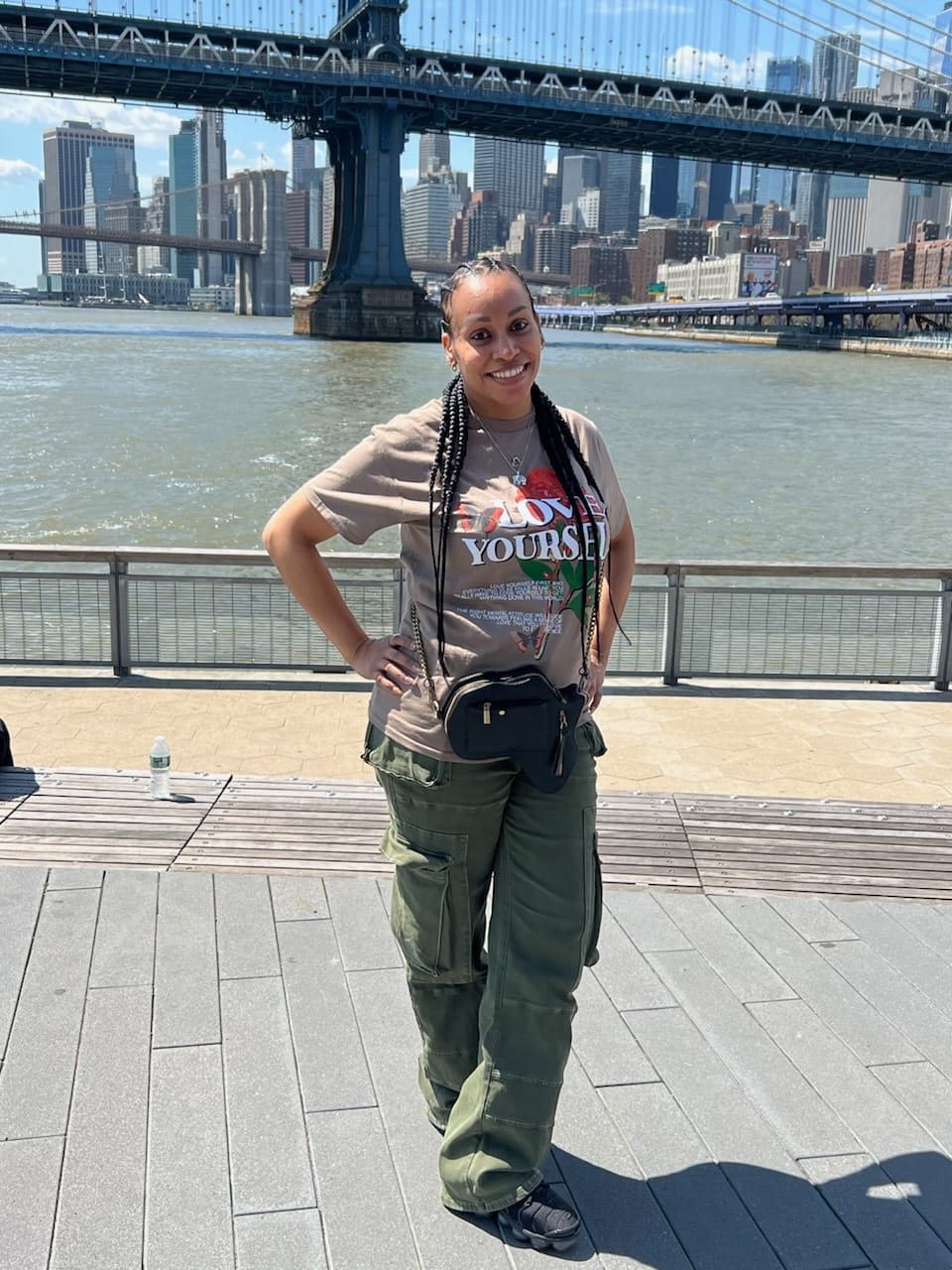 Customer photo review of Africa Fanny Pack/ CrossBody Bag - Black Leather