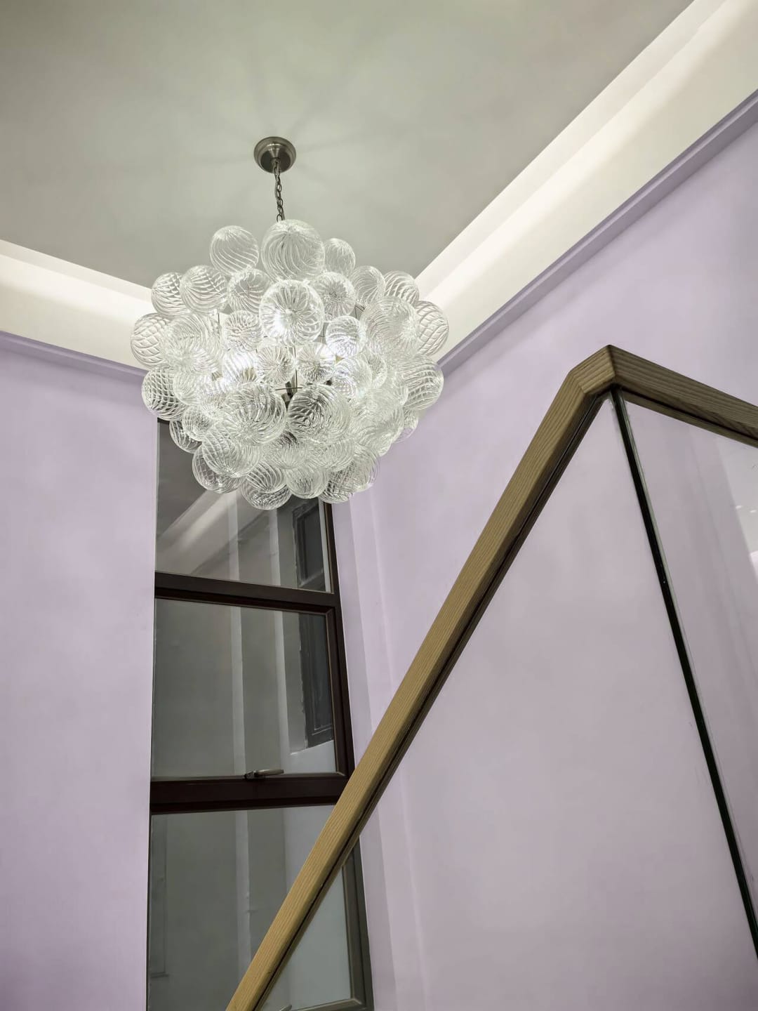 Customer photo review of Modern Decorative Swirled Glass Cluster Bubble Chandelier