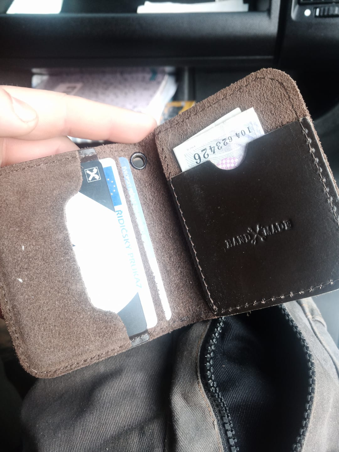 Customer photo review of moto wallet