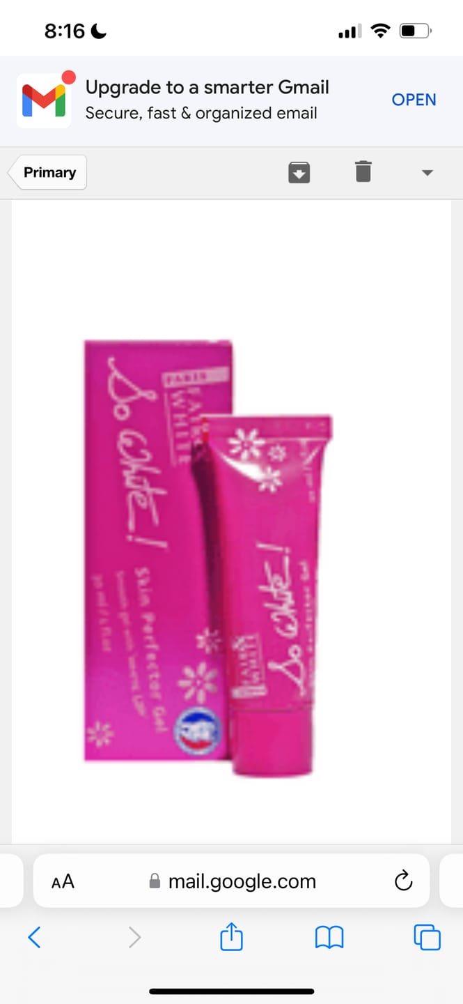 Customer photo review of Fair and White So White Skin Perfector Gel 30ml / 1 fl oz