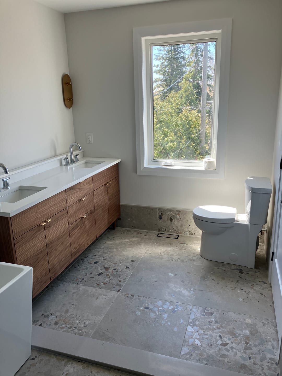 Customer photo review of Austin SLIM 72" American Black Walnut Bathroom Vanity, Double Sink