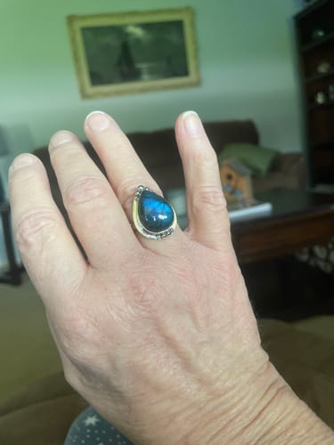 Customer photo review of Teardrop Labradorite Ring Sterling Silver