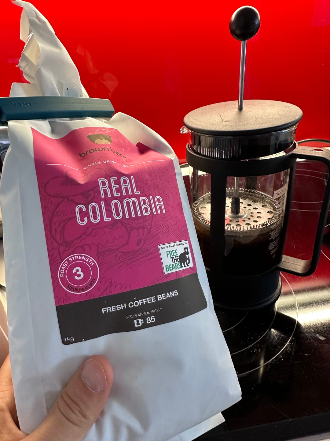Customer photo review of Colombian Coffee - Medium Roast - Strength 3 - Real Colombia