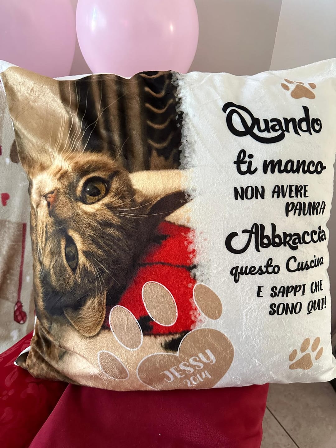 Customer photo review of Quando ti manco - Cuscino personalizzato