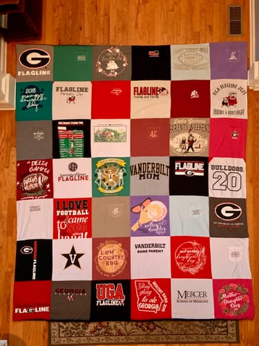 T-shirt quilt featuring bulldogs, uga football team by Sandra from GA