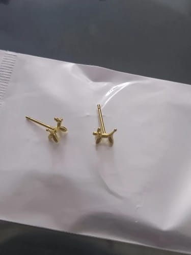 Customer photo review of Sterling Silver Balloon Dog Earrings