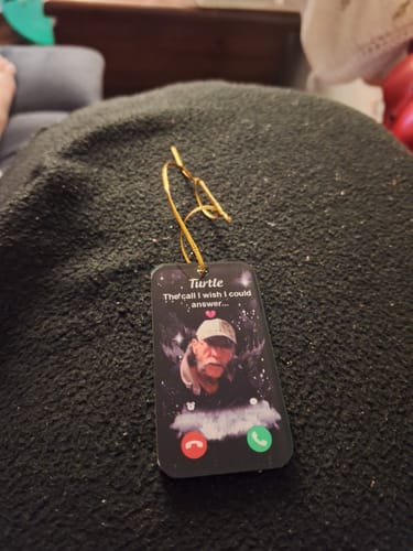 Customer photo review of Personalized The Call I Wish I Could Make Memorial Ornament