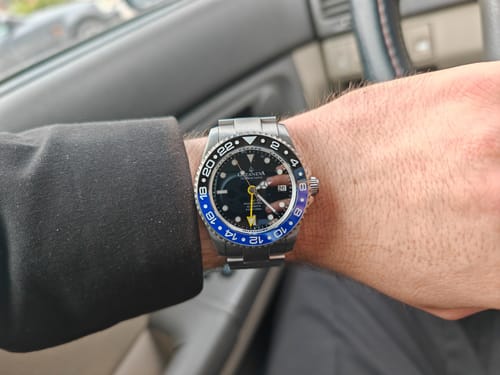 Customer photo review of Oceaneva™ Men's GMT TITANIUM Automatic Deep Marine Explorer 1250M Black Ceramic Bezel Watch