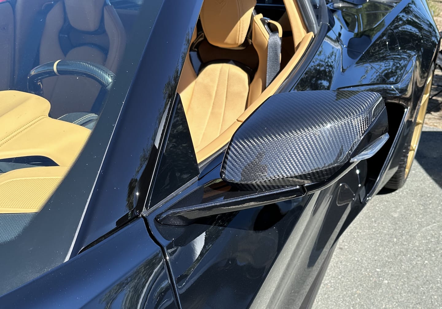 Customer photo review of Corvette C8 Carbon Fiber Upper Mirror Covers