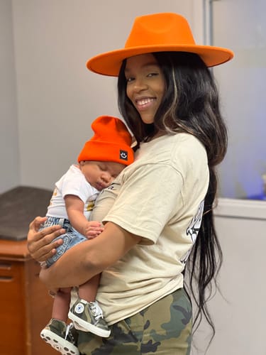 Customer photo review of Savannah Wide Brim Fedora - Orange