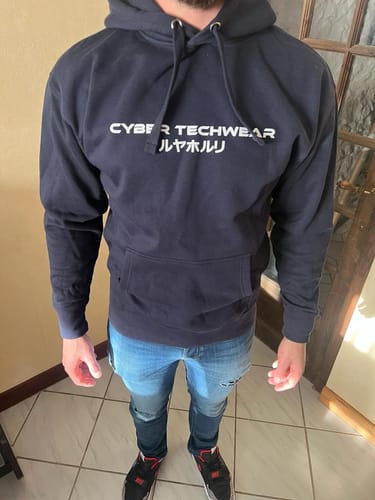 Customer photo review of Navy Hoodie Cyberpunk