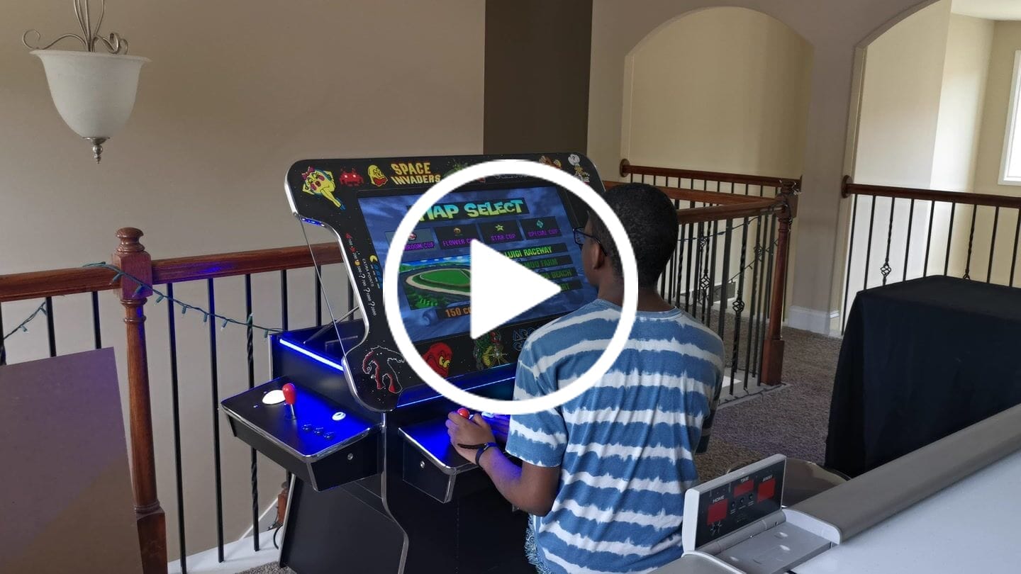 Customer video review of Cocktail Arcade Machine 4500 Games 32 inch screen Tilt Up Black Lift Up Retro Multi-cade Table