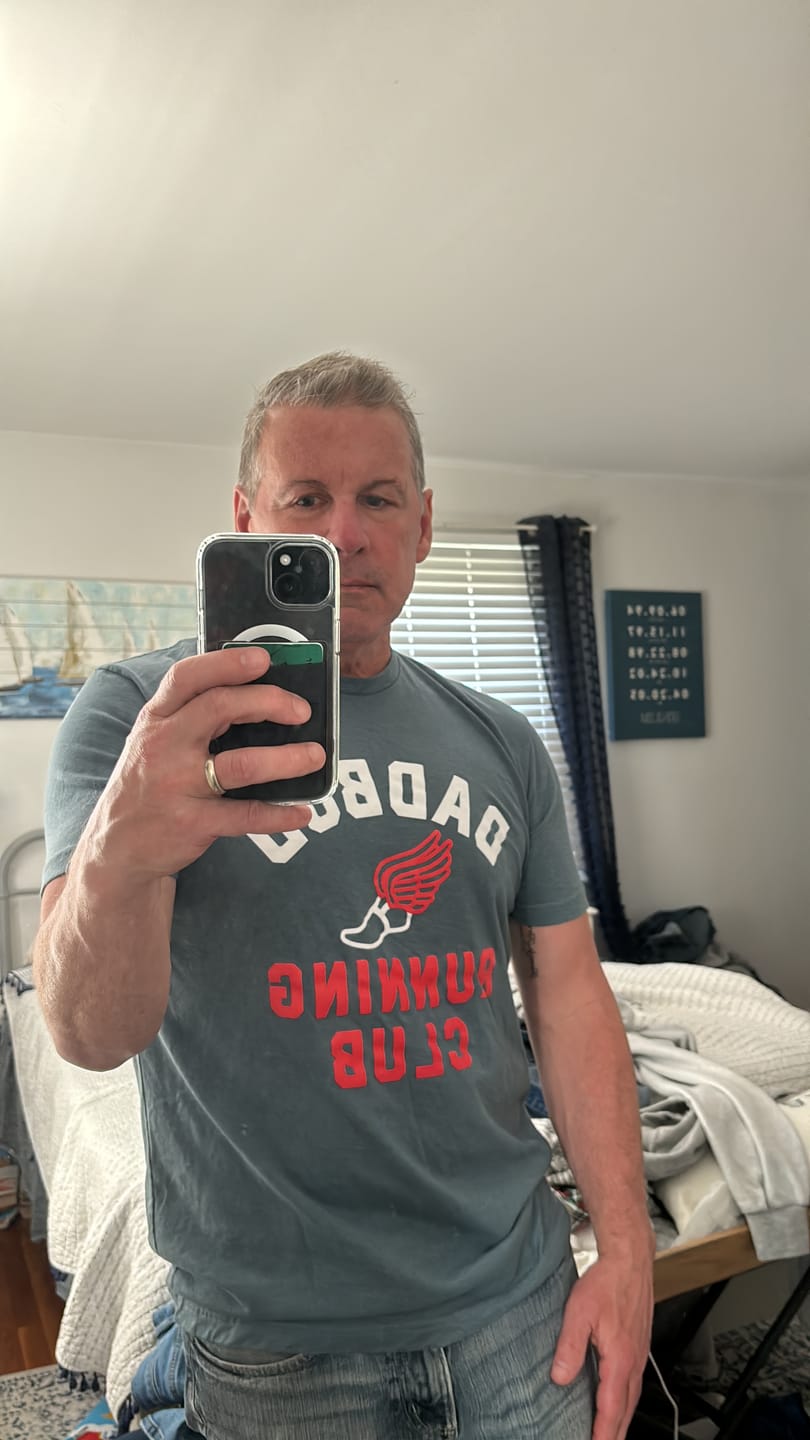 Customer photo review of Dadbod Running Club Shirt
