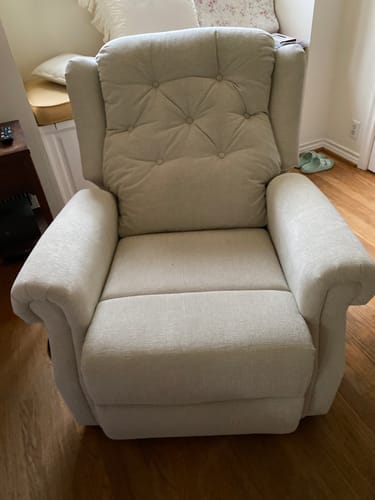 Customer photo review of 9199 Power Lift Recliner With Heat&Massage(Medium, Chenille Beige)