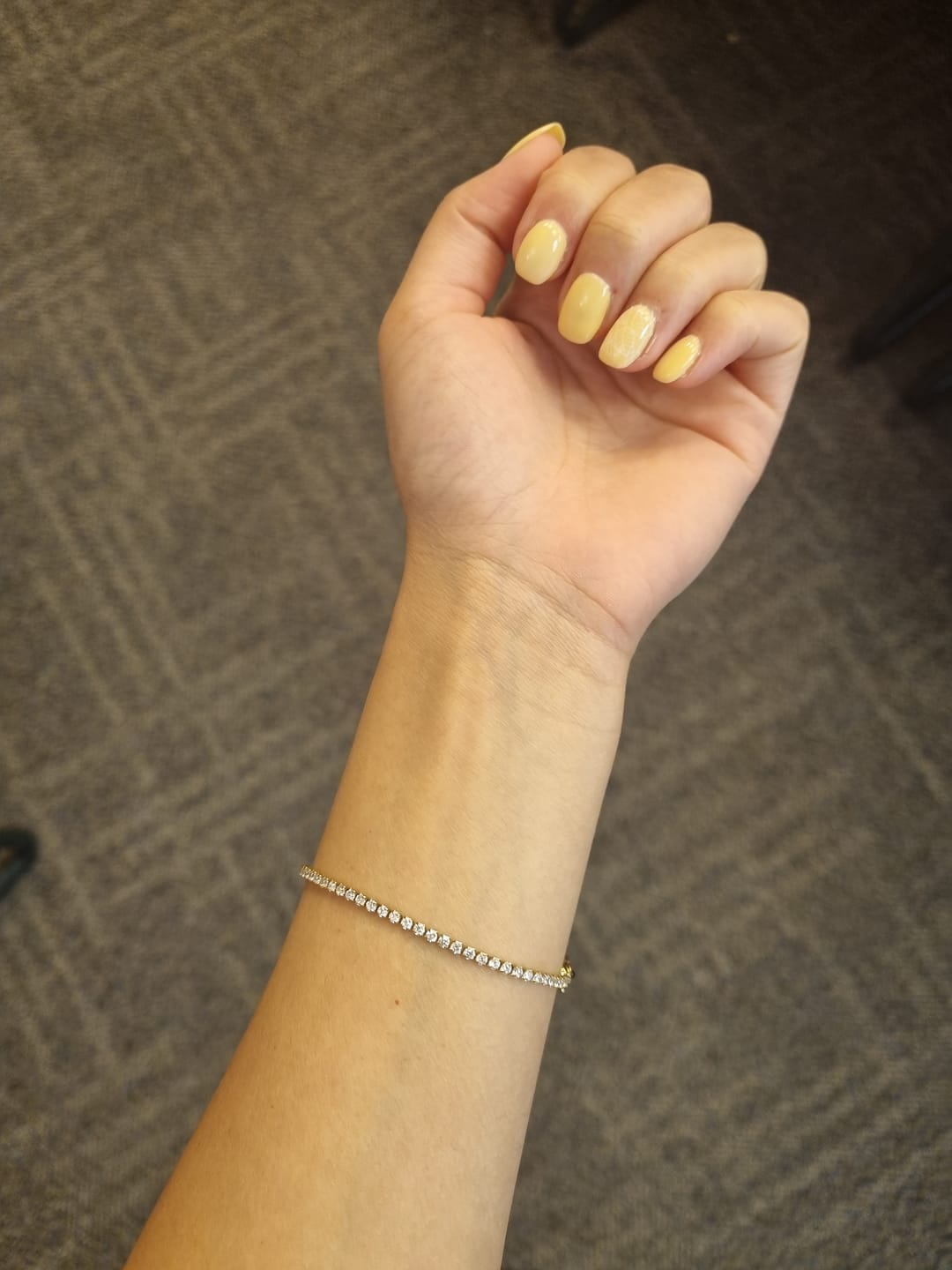 Customer photo review of Cordelia Gold Tennis Bracelet