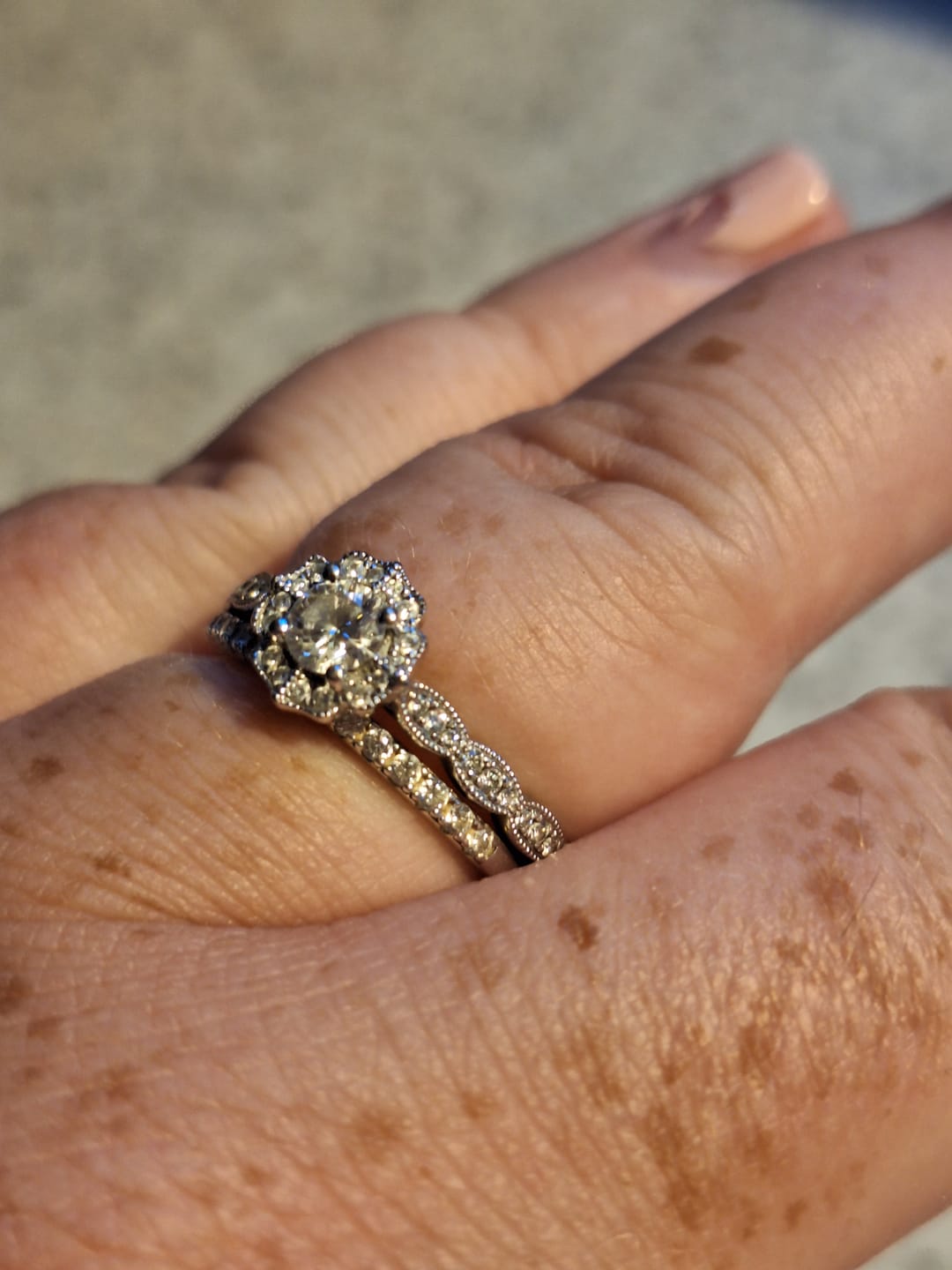 Customer photo review of Sapphire Band Stacker Ring