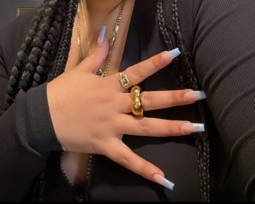 Customer photo review of Geometric Bolt 18k Gold Ring