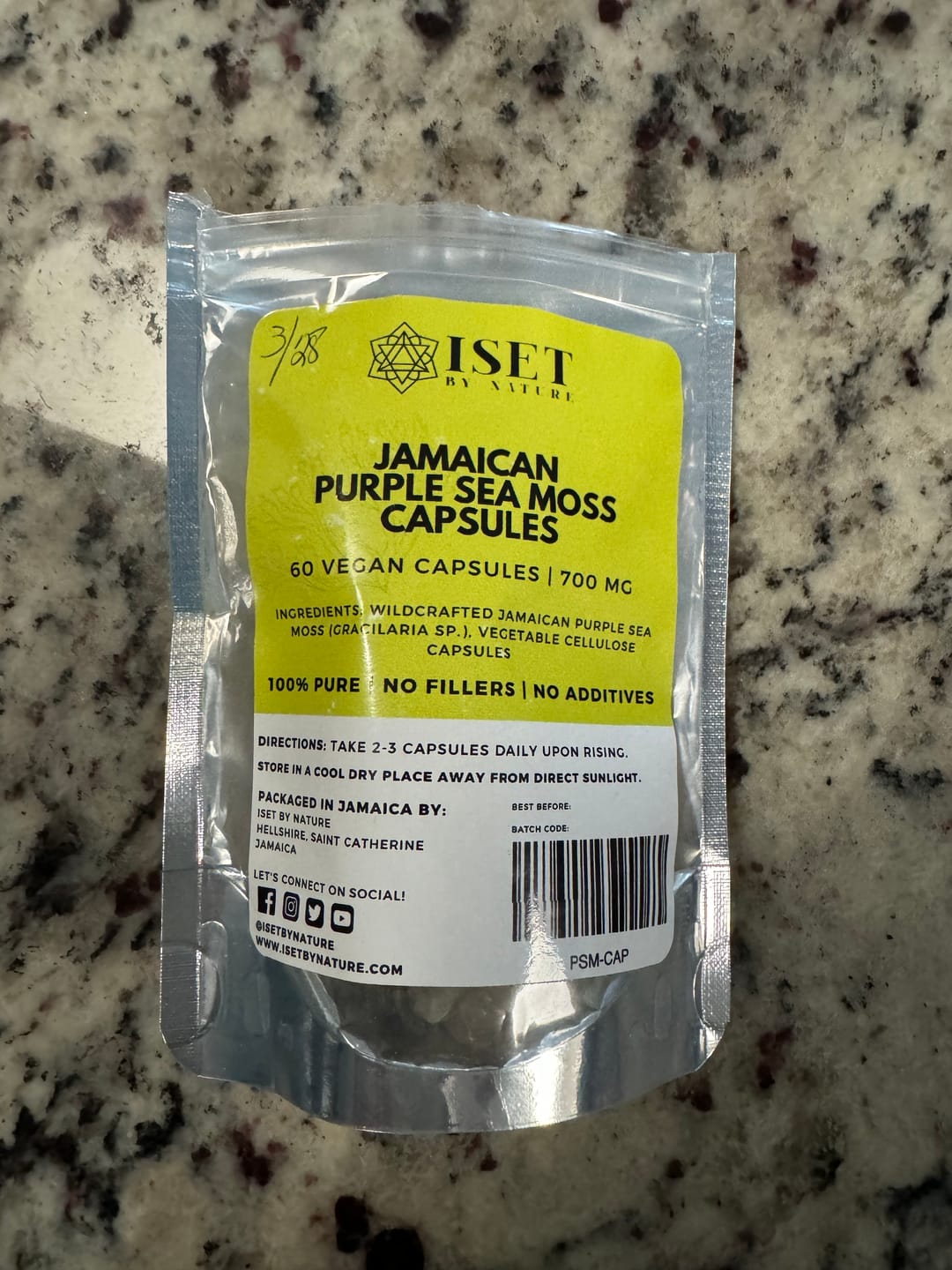 Customer photo review of Jamaican Purple Sea Moss Capsules | 700 mg | 100% Pure | No Fillers | 60 Vegan Capsules