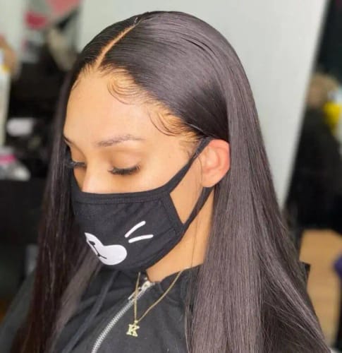 Customer photo review of Silky Straight 360 Lace Front Wig High Quality Human Hair Wigs 180% Density Wigs