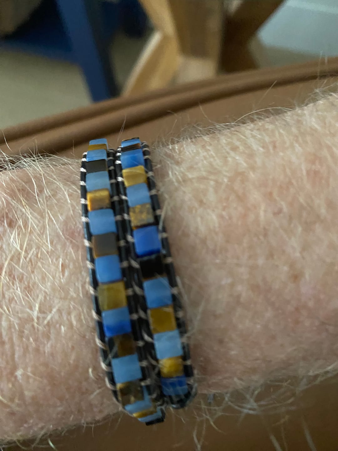 Customer photo review of Celestial Natural Stone Leather Bracelet