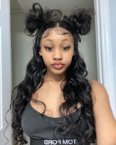 Customer photo review of Karlami Skinlike Swiss HD Lace 13x4 Full Frontal Body Wave Wig Match All Skin Tones