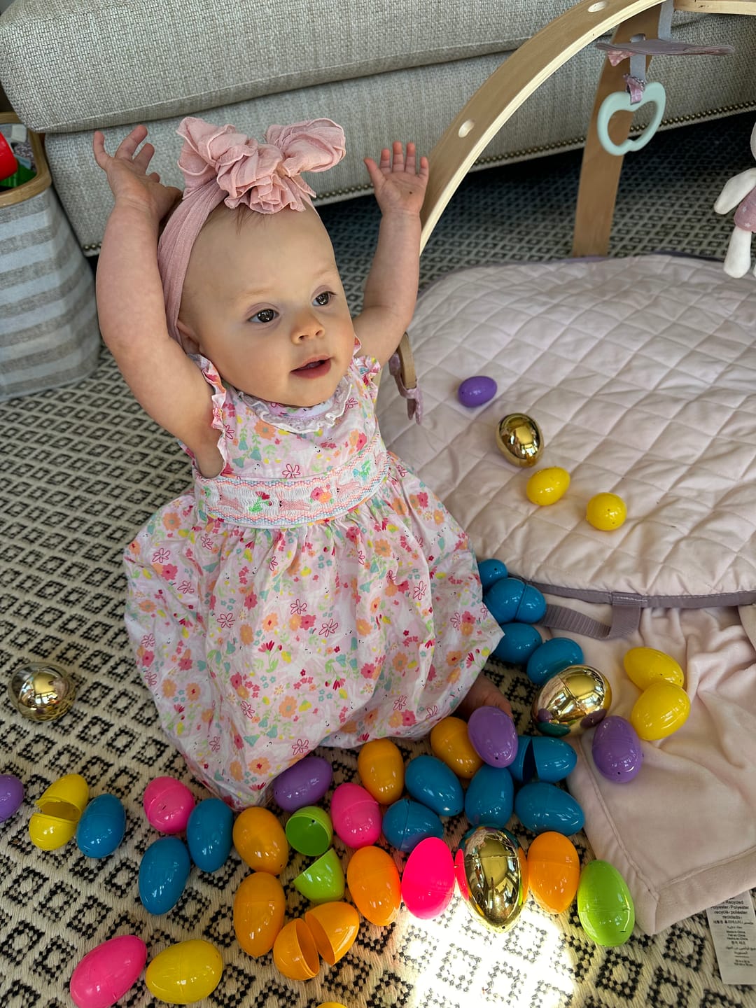 Customer photo review of Ruffled Headband- Paris Pink