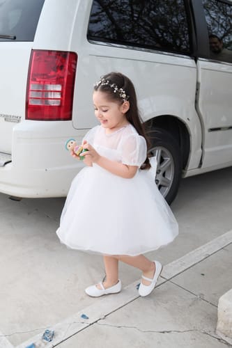 Customer photo review of Baptism Dresses Baby Girl Summer Princess Dress White Bow Flower Baby Christening Dress