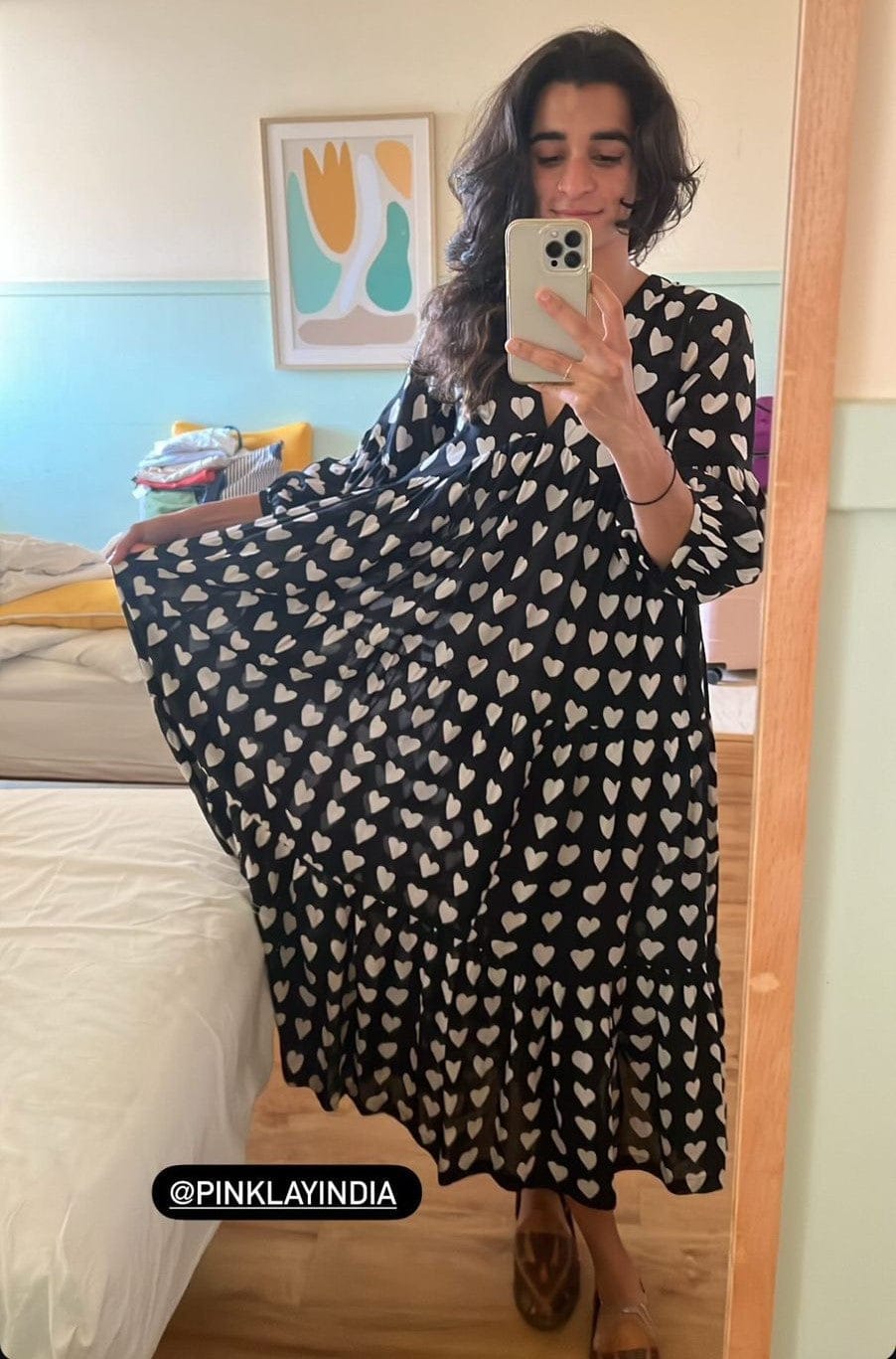 Customer photo review of Lover Black Modal Maxi Dress