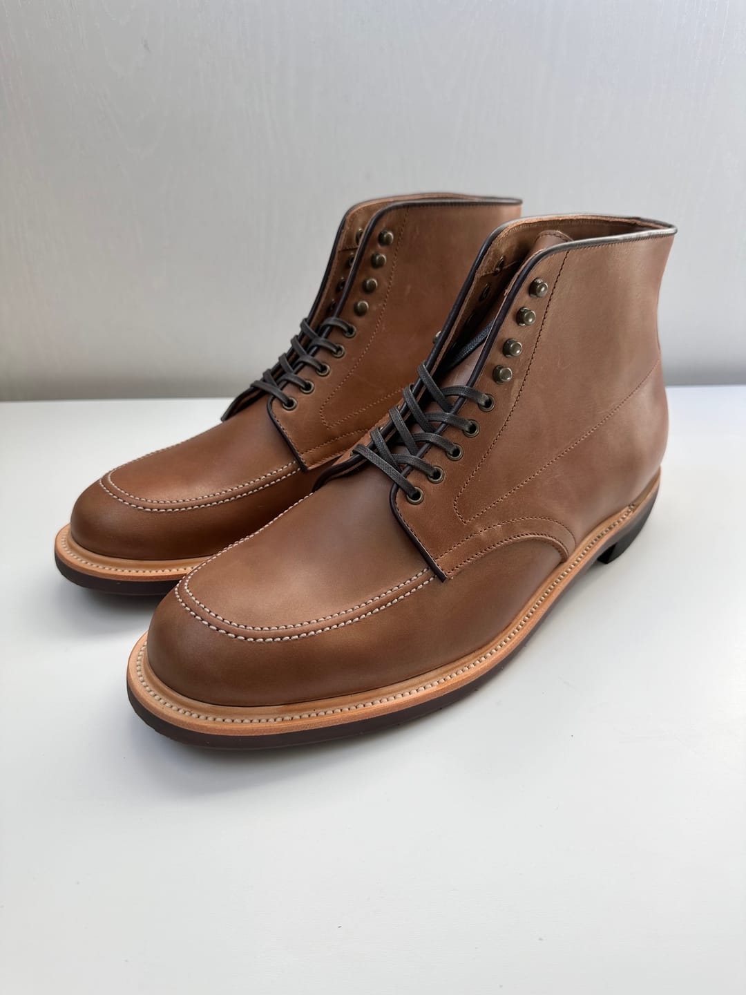 Customer photo review of Indiana Jones MocToe Boot -luosjiet®boots -  Tan Refresh Waxy
