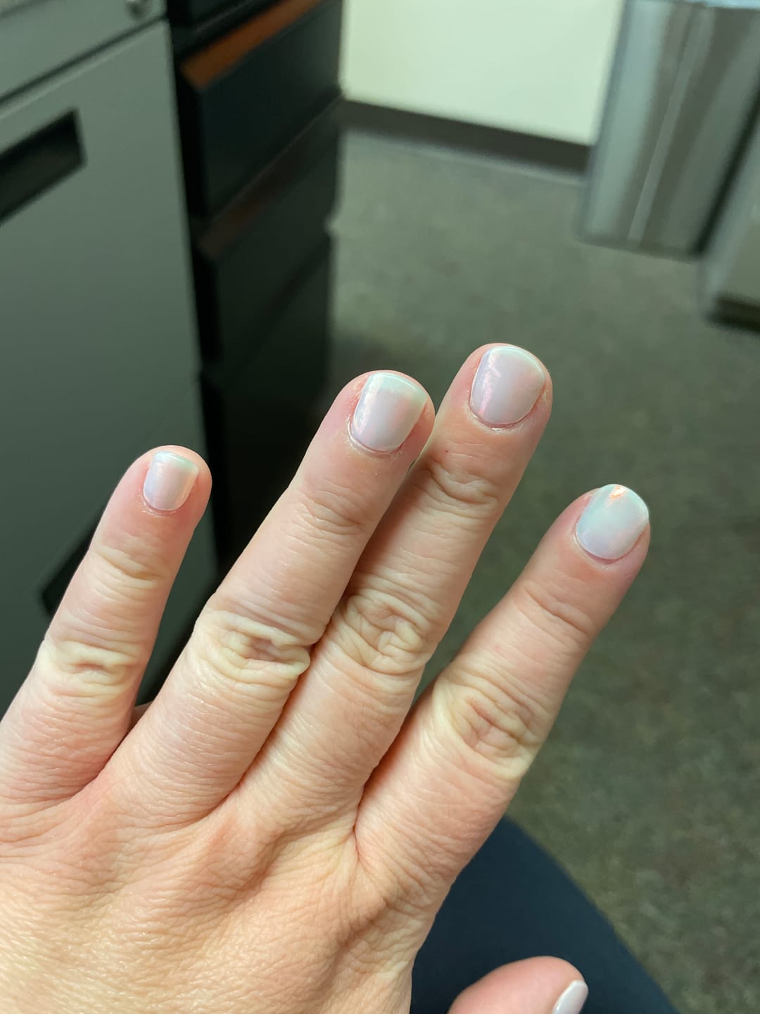Customer photo review of Aqua Pink (Pearlescent) DIY Semicured Gel Nail Sticker Kit