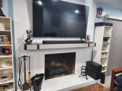 Customer photo review of Fully Customizable Floating Shelves Transitional Wood+Metal in 25+ Finishes and Any Size