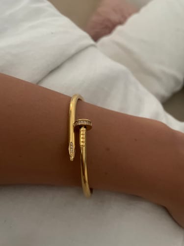 Customer photo review of Arielle Bracelet — Gold + Diamond