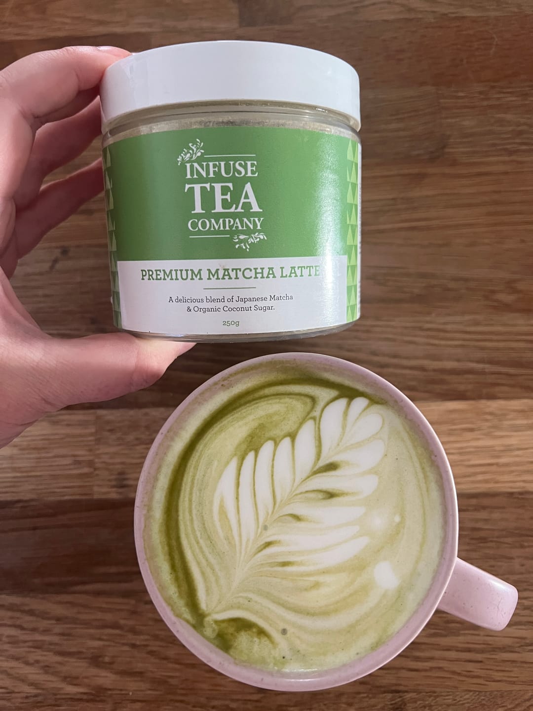 Customer photo review of Premium Matcha Latte
