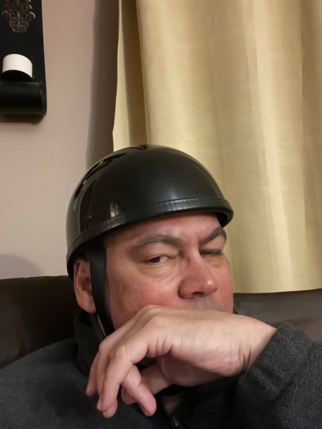 Customer photo review of World's Smallest & Lightest DOT Open Face Polo Helmet- Gloss Black