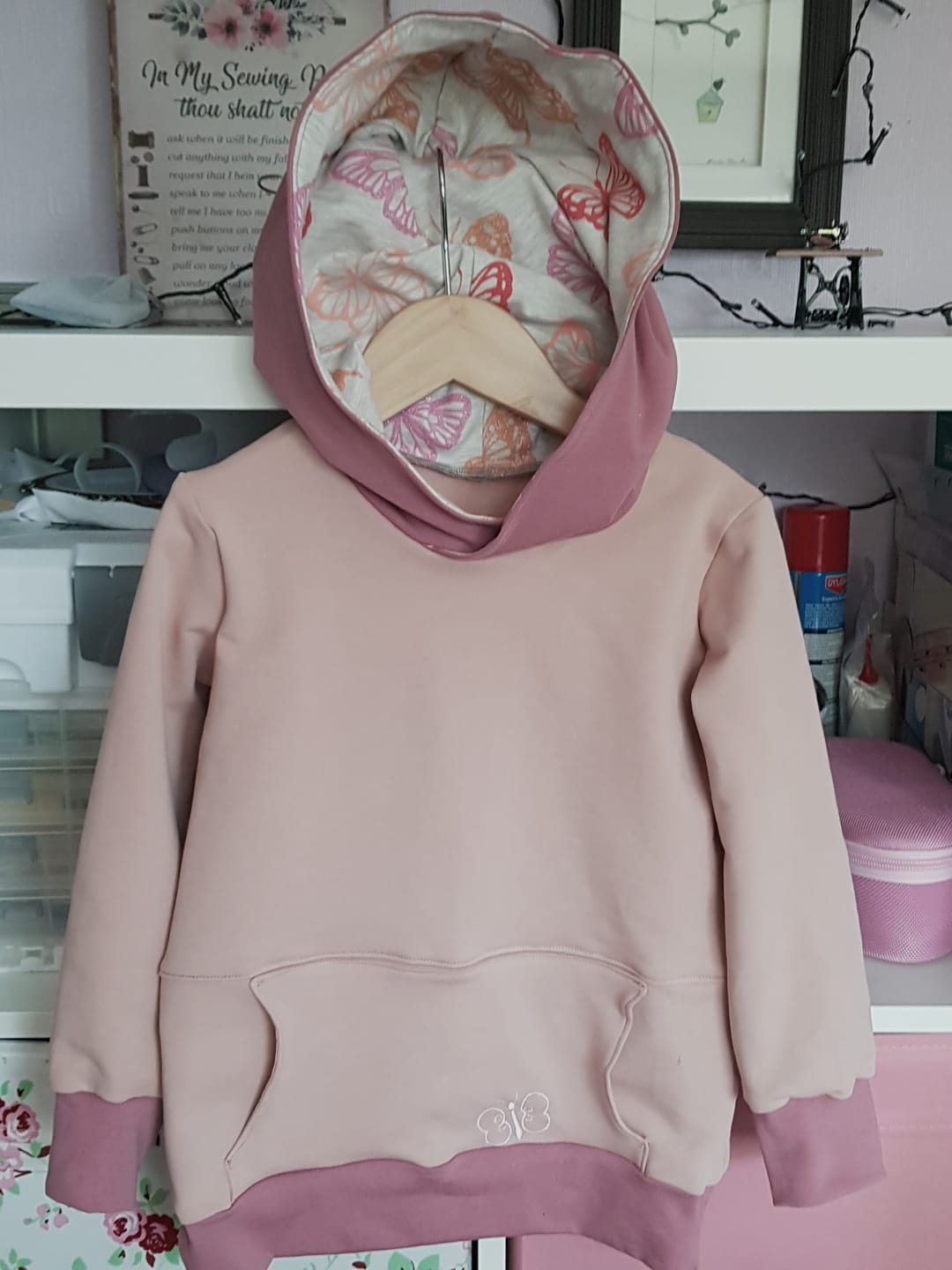 Customer photo review of Glitter Butterflies Melange Cotton Jersey Fabric