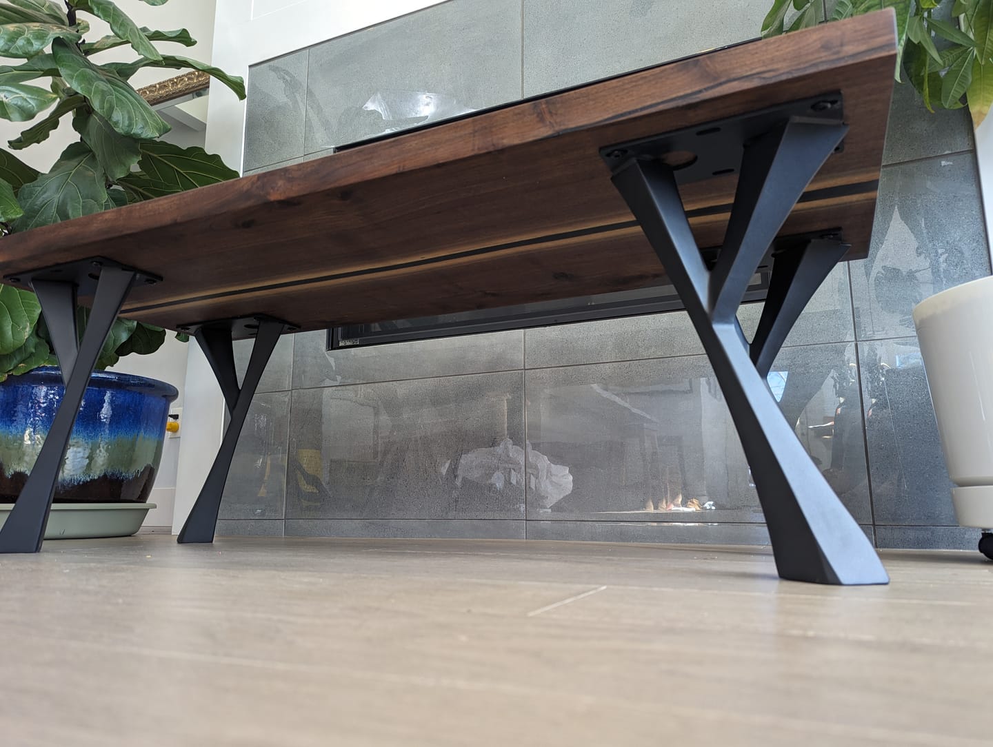 Customer photo review of Metal Bench Legs - 115 Yami - 16H inch