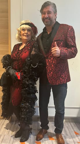 Leonie C. review of 1920s Red & Black Beaded Evelyn Flapper Dress image 1 out of 1