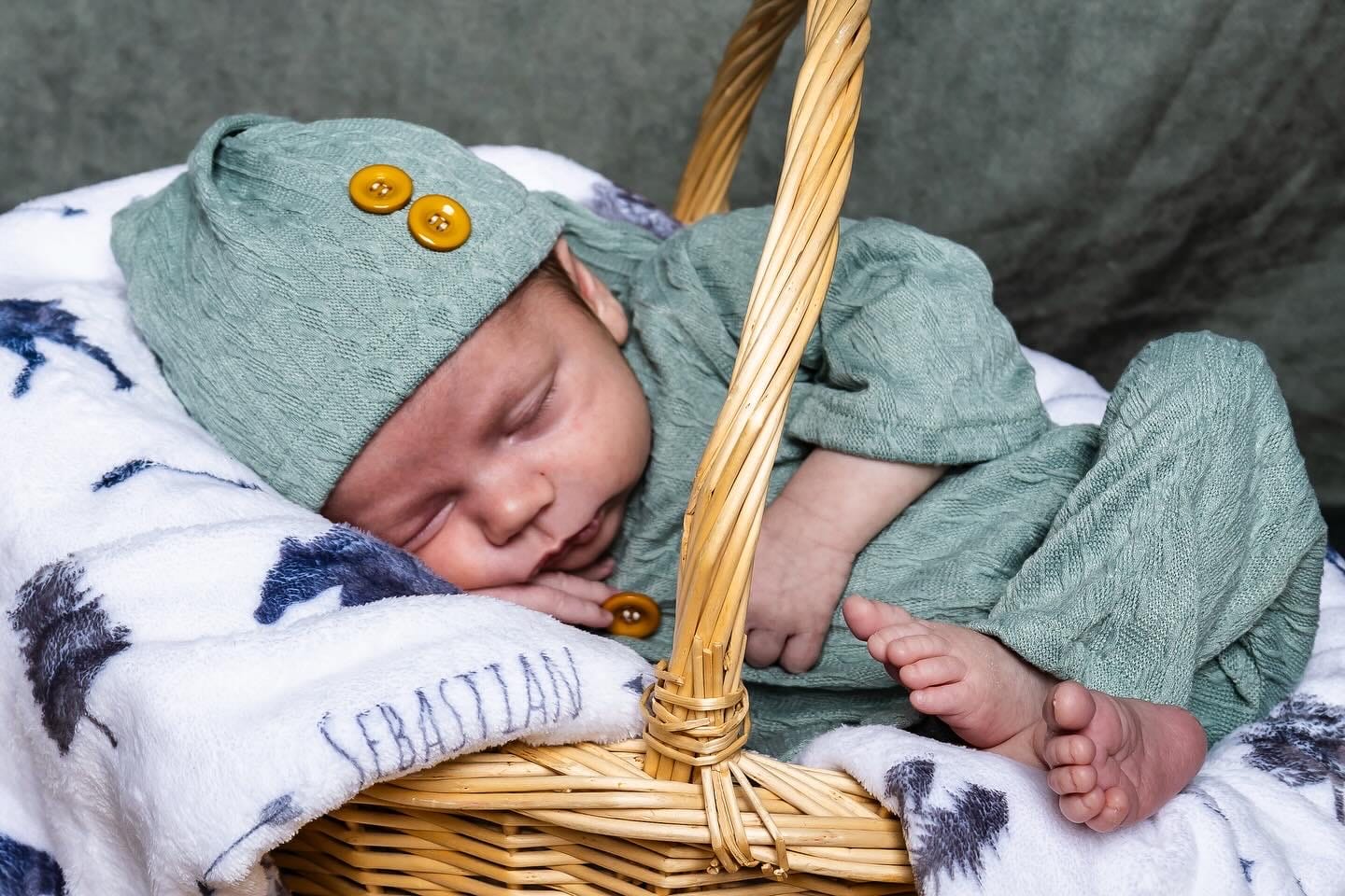 Customer photo review of Personalized Woodland Animal Moose and Bear Baby Name Blanket