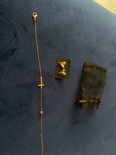 Customer photo review of Paloma Cross Bracelet