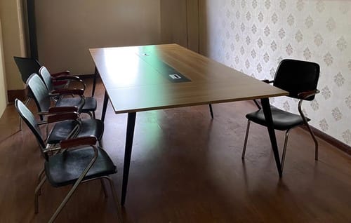 Customer photo review of Simple Rectangular Training Table Office Desk Conference Table