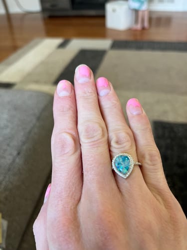 Customer photo review of Bedazzled Pear Opal Ring
