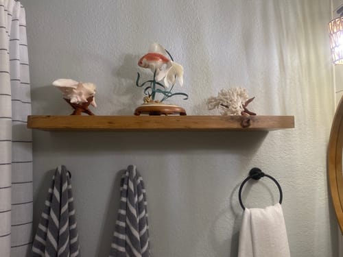 Customer photo review of Rustic Floating Shelves