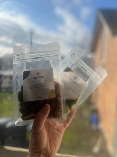 Customer photo review of Cocoa Dusted Chocolate Almonds