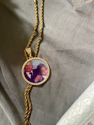 Customer photo review of Men's Round Custom Photo Pendant