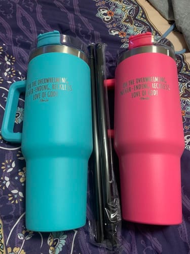 Customer photo review of Personalized (CUSTOM) Premium 40oz Tumbler (Free Straw)
