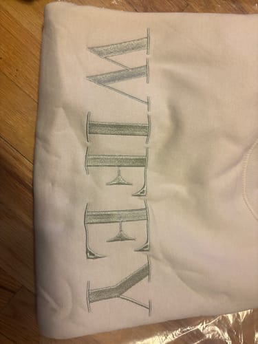 Customer photo review of Wifey Statement Sweatshirt - Champagne