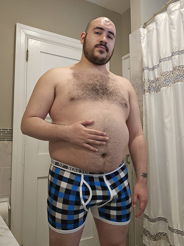 Customer photo review of Bamboo Boxer Brief - Ice Blue Backwoods